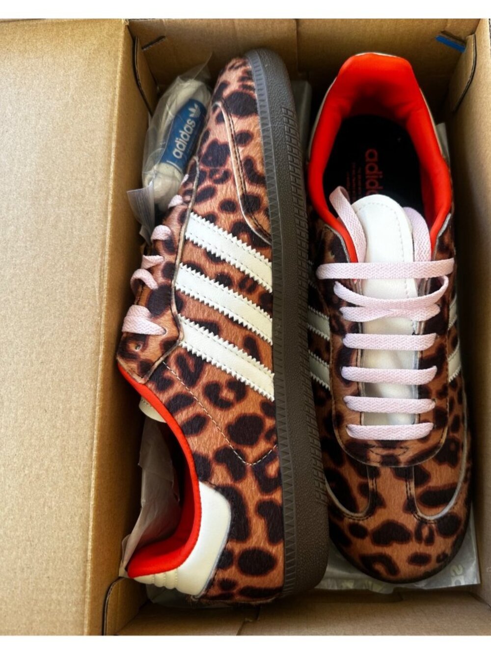 Adidas Samba OG Red Leopard Print Striped Trainers Sneakers Mens 9.5 Womens 10.5 - Picture 13 of 15